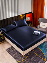 [Bleu Foncé] SilkSilky-FR 22Momme Pure Soie Bedding Set 002,