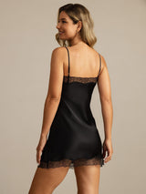 [Noir] SilkSilky-FR Soie Nightgown 002