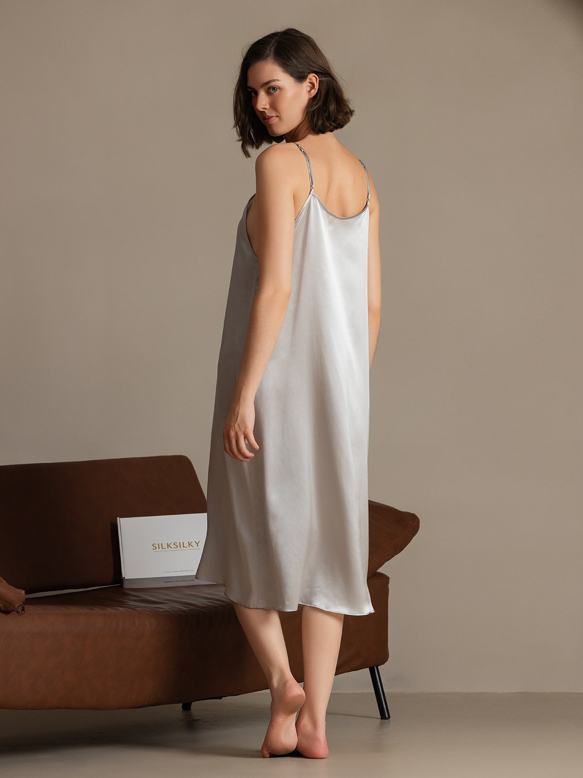 [Gris Clair] SilkSilky-FR 19Momme Soie Dress 002