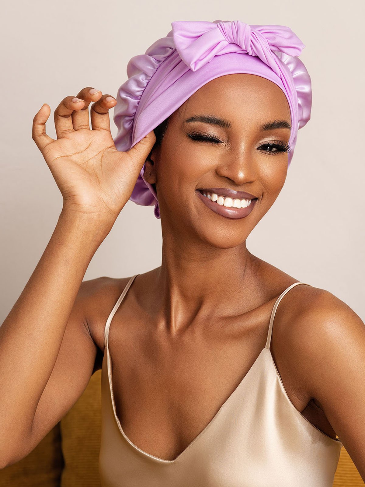 SilkSilky-FR Soie Sleep Cap Lavande 003