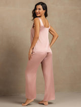[Peau De Pêche] SilkSilky-FR 19Momme Sans manches Encolure Dégagée Femme Pyjamas 002