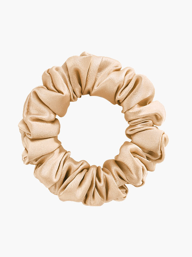 SilkSilky-FR 19Momme Pure Soie Scrunchie Champagne 004