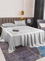 [Argent] SilkSilky-FR 19Momme Parure de Lit Soie 005