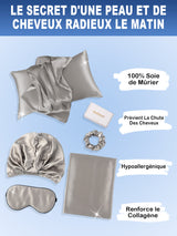 [Gris] SilkSilky-FR 19Momme Pure Soie Pillowcase Set 002