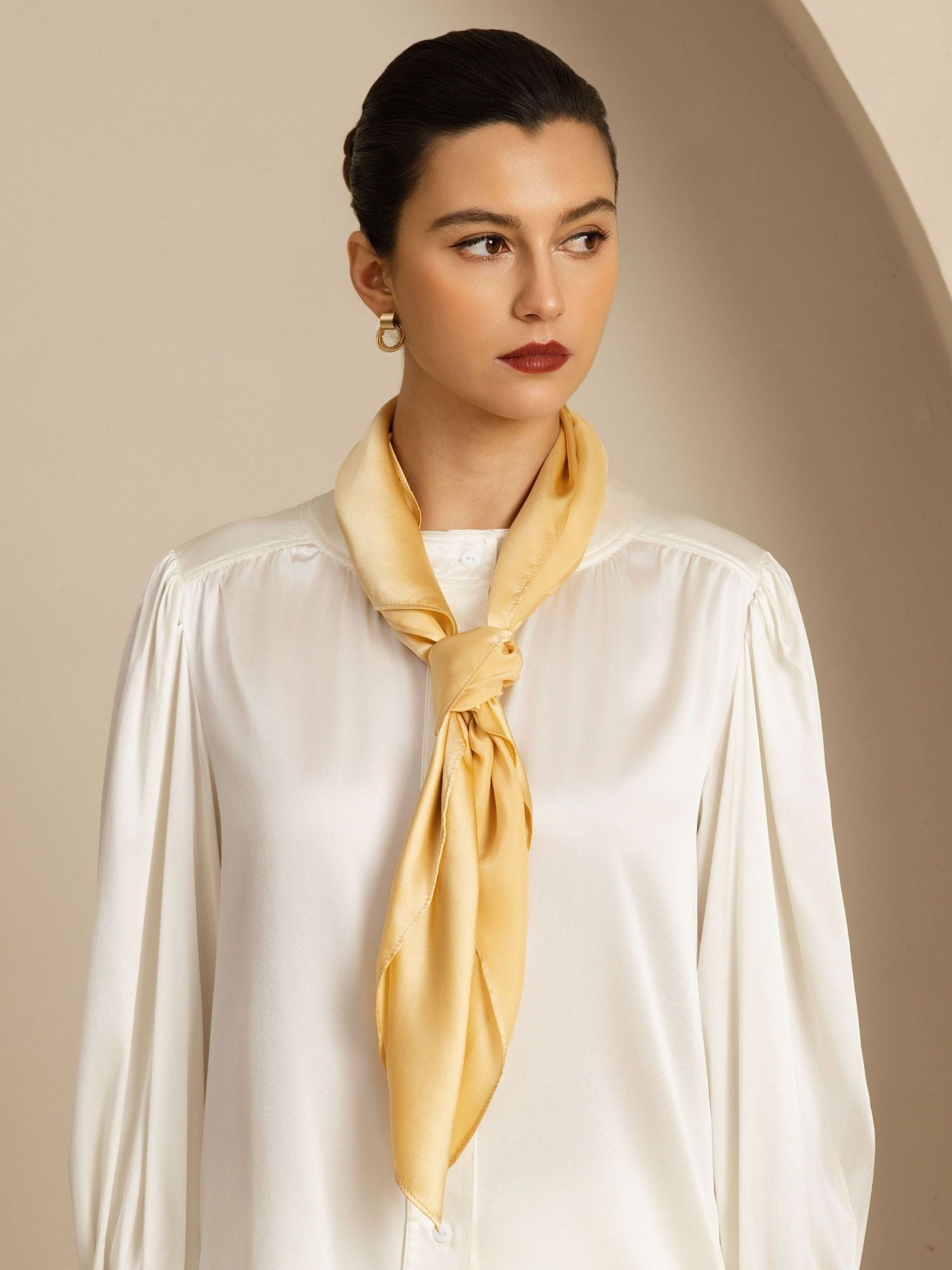[Champagne] SilkSilky-FR Soie Scarf 003