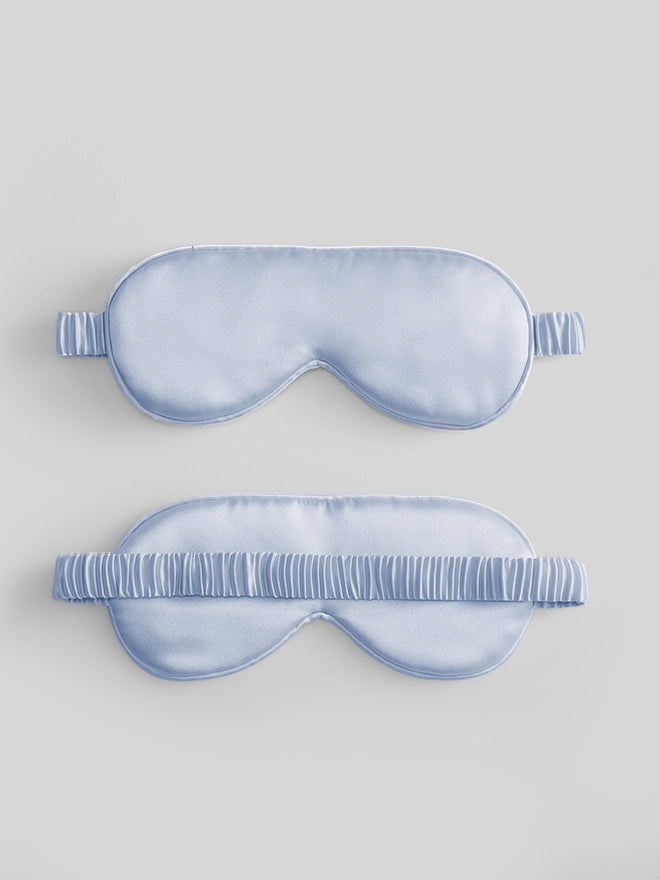 SilkSilky-FR 19Momme Pure Soie Eye Mask BleuClair 004