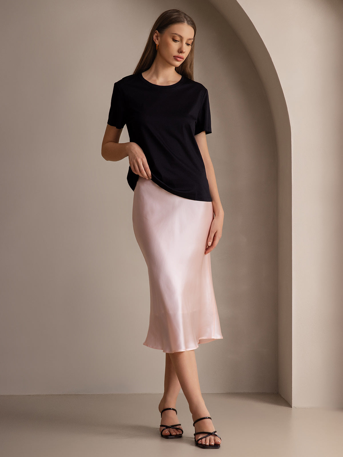 [Rose Clair] SilkSilky-FR 19Momme Pure Soie Skirt 005