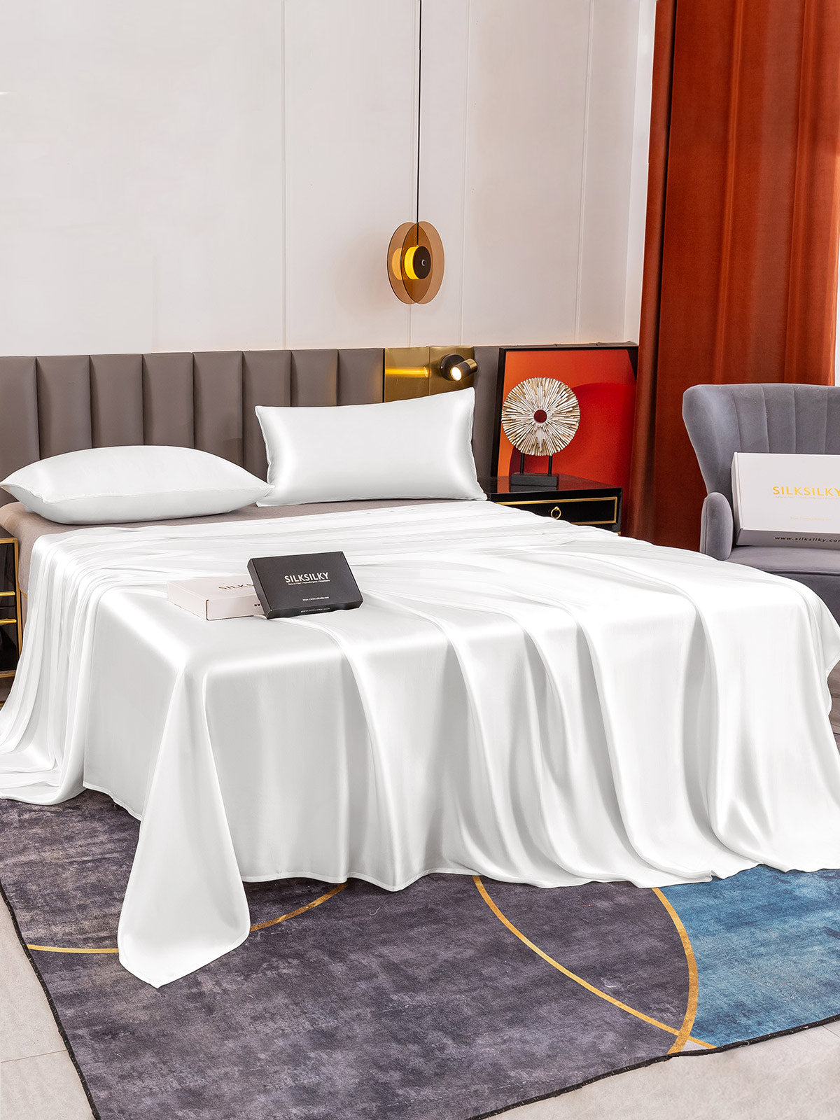 [Blanc] SilkSilky-FR 19Momme Pure Soie Bedding Set 003