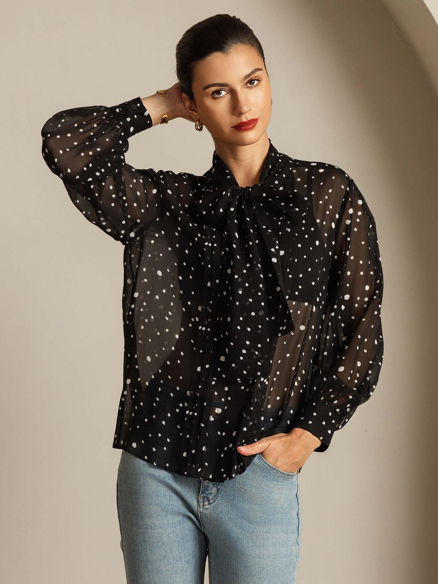 [Pois] SilkSilky-FR Soie Womens Shirt 007