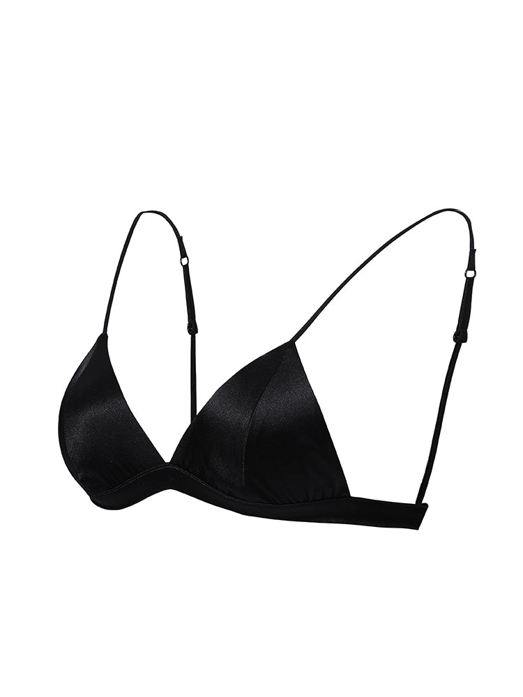 [Noir] SilkSilky-FR Soie Tricotée Bra 006