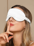 SilkSilky FR 19Momme Pure Soie Eye Mask Blanc 001