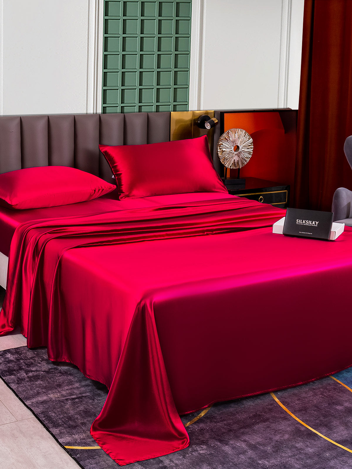[Rouge Vineux] SilkSilky-FR 25Momme Pure Soie Bedding Set 005