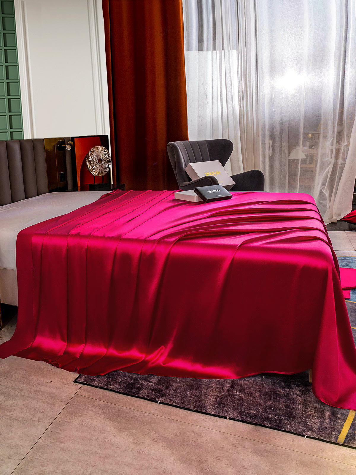 [Rouge Vineux] SilkSilky-FR 25Momme Pure Soie Sheet 002