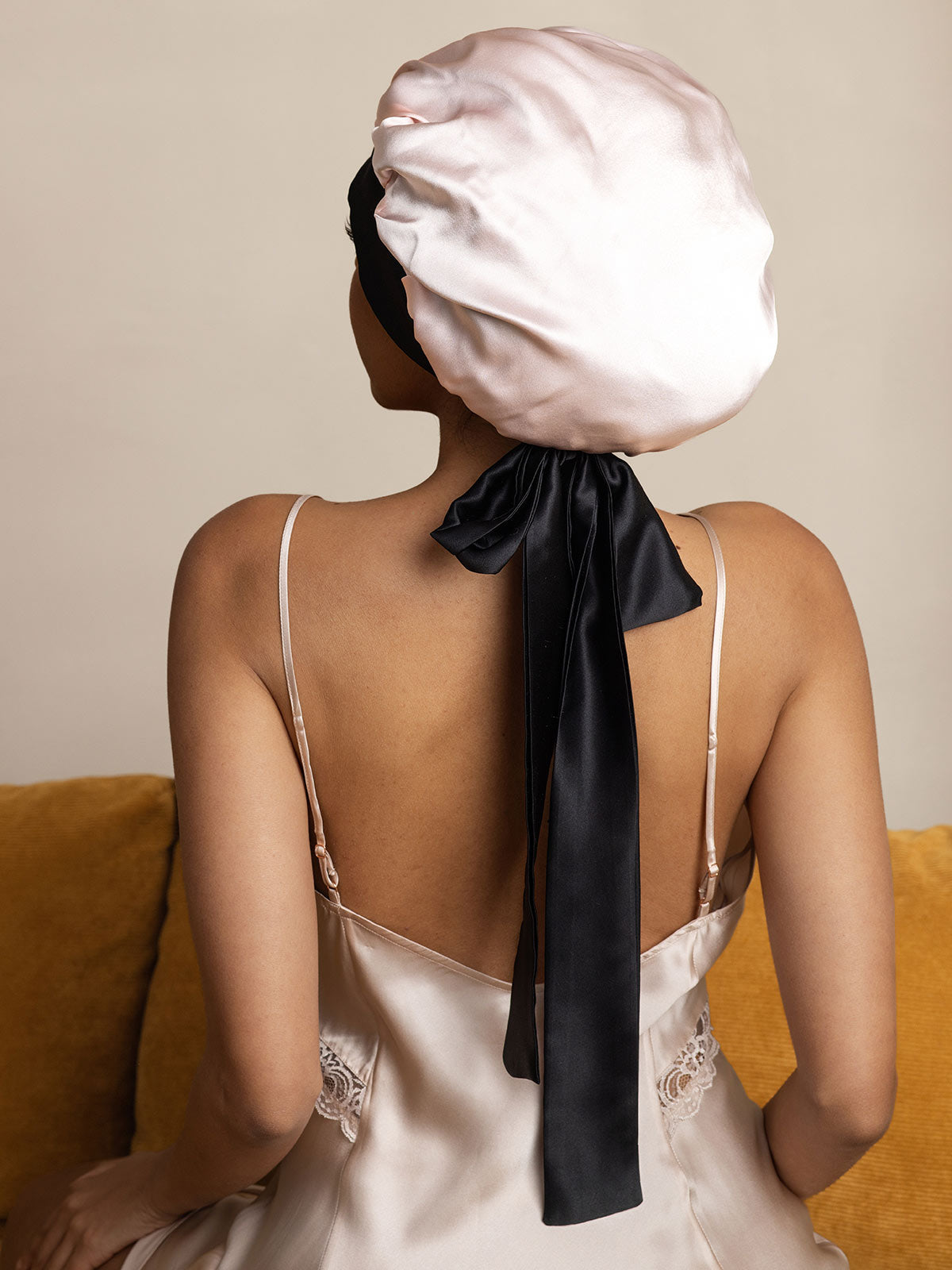 [Rose] SilkSilky-FR Pure Soie Sleep Cap 004