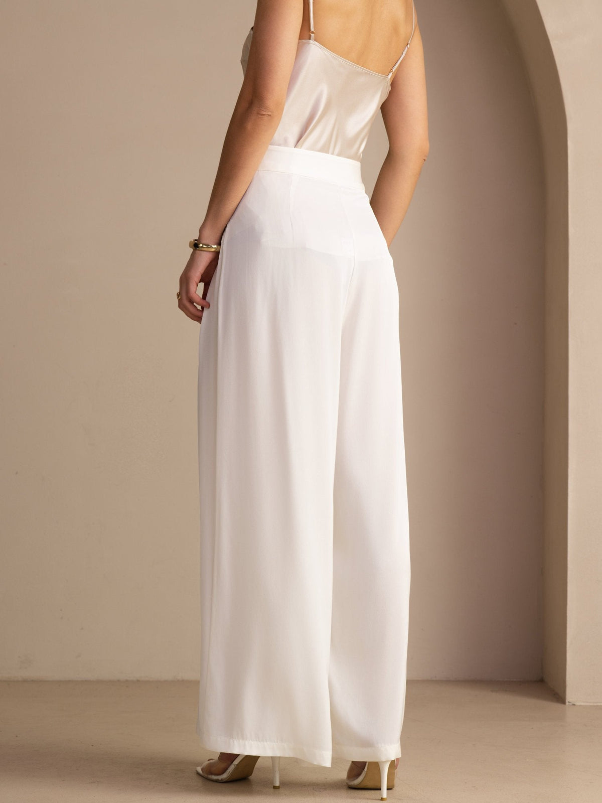 [Blanc] SilkSilky-FR Femme Pantalons 002
