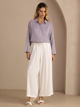[Violette] SilkSilky-FR Long Sleeve Lapel Collar Blouse 007