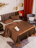 SilkSilky FR 19Momme Pure Soie Bedding Set Café 001