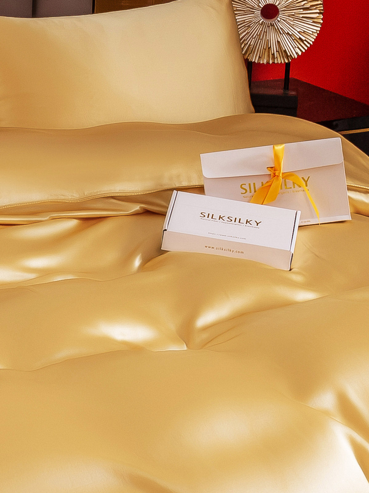 SilkSilky FR 22Momme Pure Soie Bedding Set Champagne 005