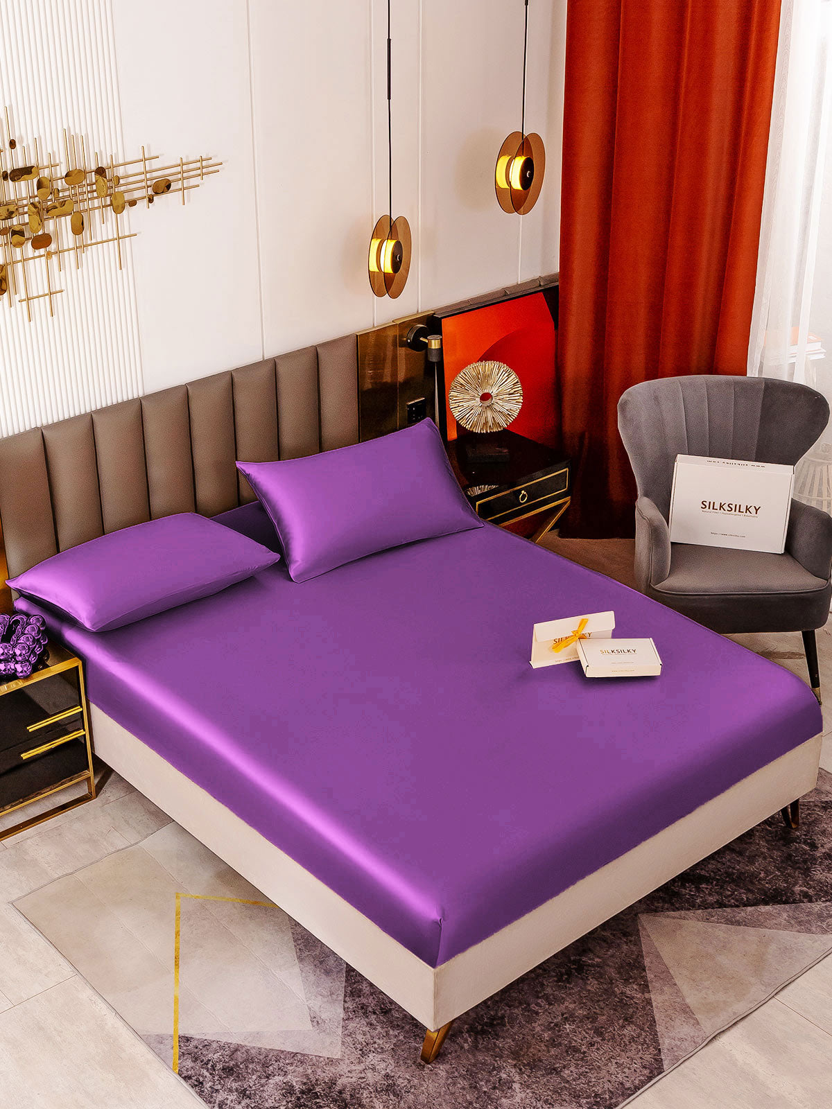 [Violette] SilkSilky-FR 19Momme Pure Soie Bedding Set 001