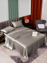 [Gris] SilkSilky-FR 25Momme Parure de Lit Soie 003