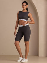 [Gris] SilkSilky-FR Sleeveless Crew Neck Women's Outfit Sets 005