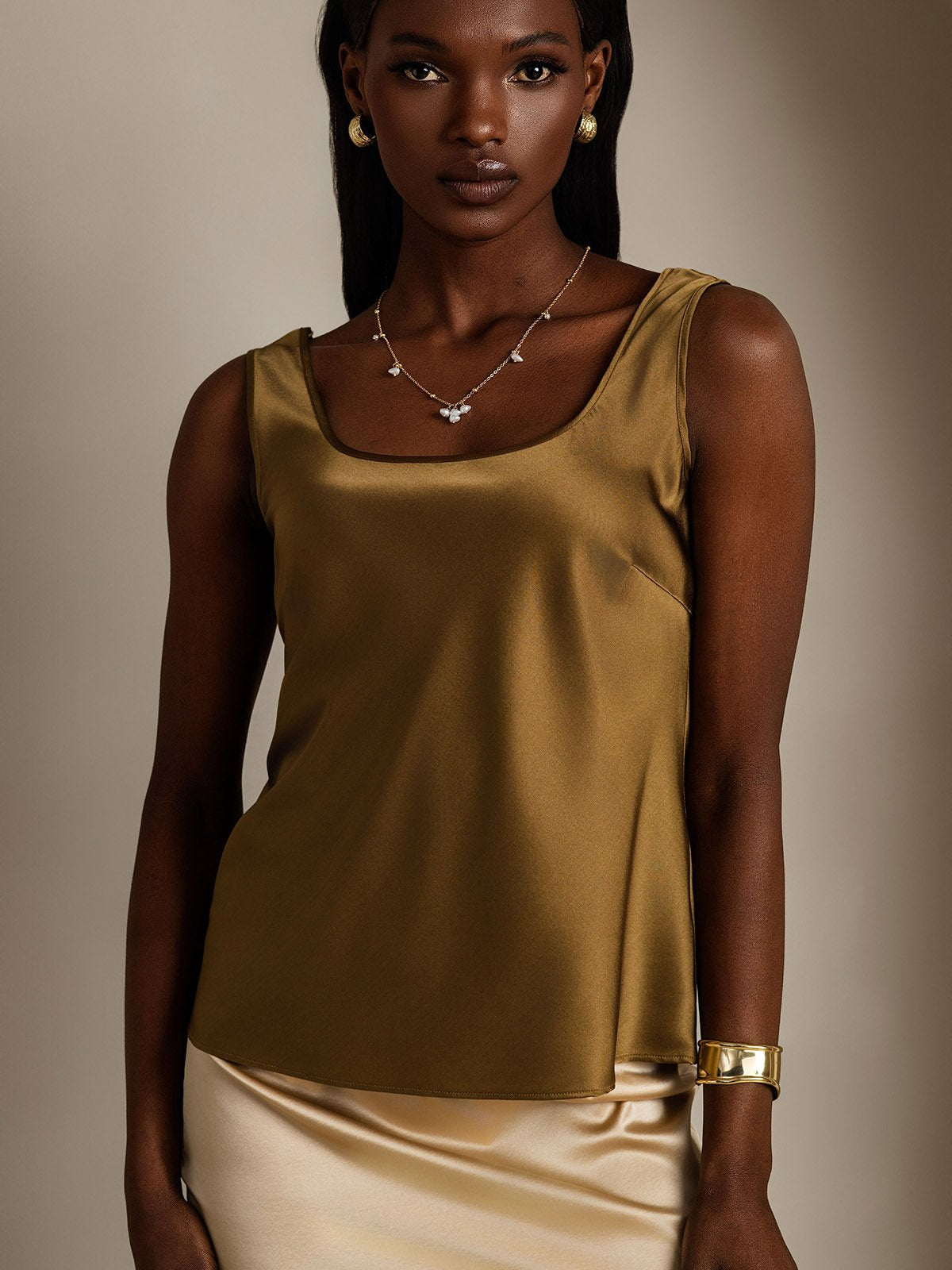 [Brun] SilkSilky-FR 19Momme Soie Camisoles 004