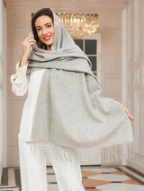 [Gris Clair] SilkSilky-FR Laine Écharpes 001
