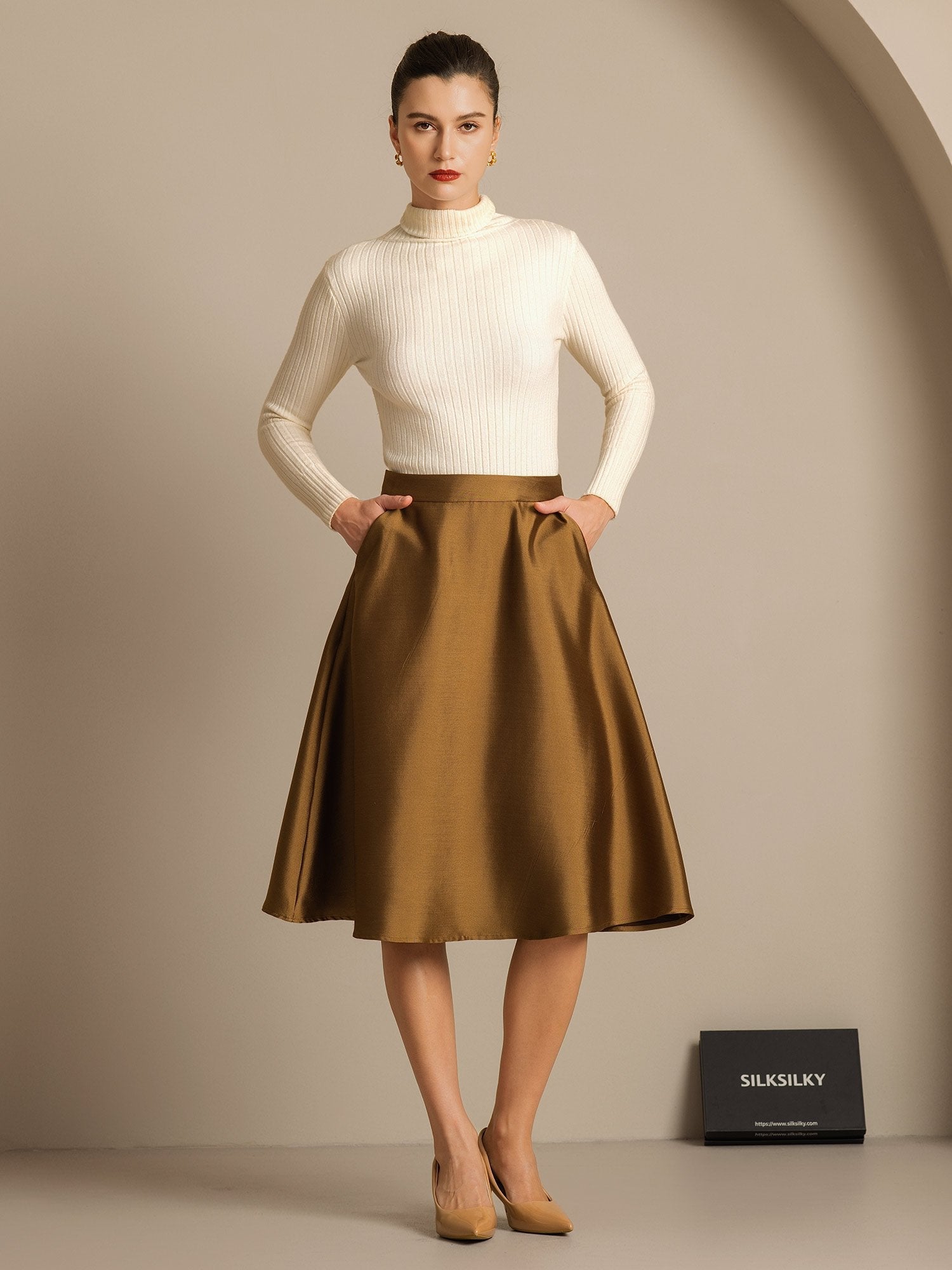 [Bronze] SilkSilky-FR 32Momme Soie Skirt 008,