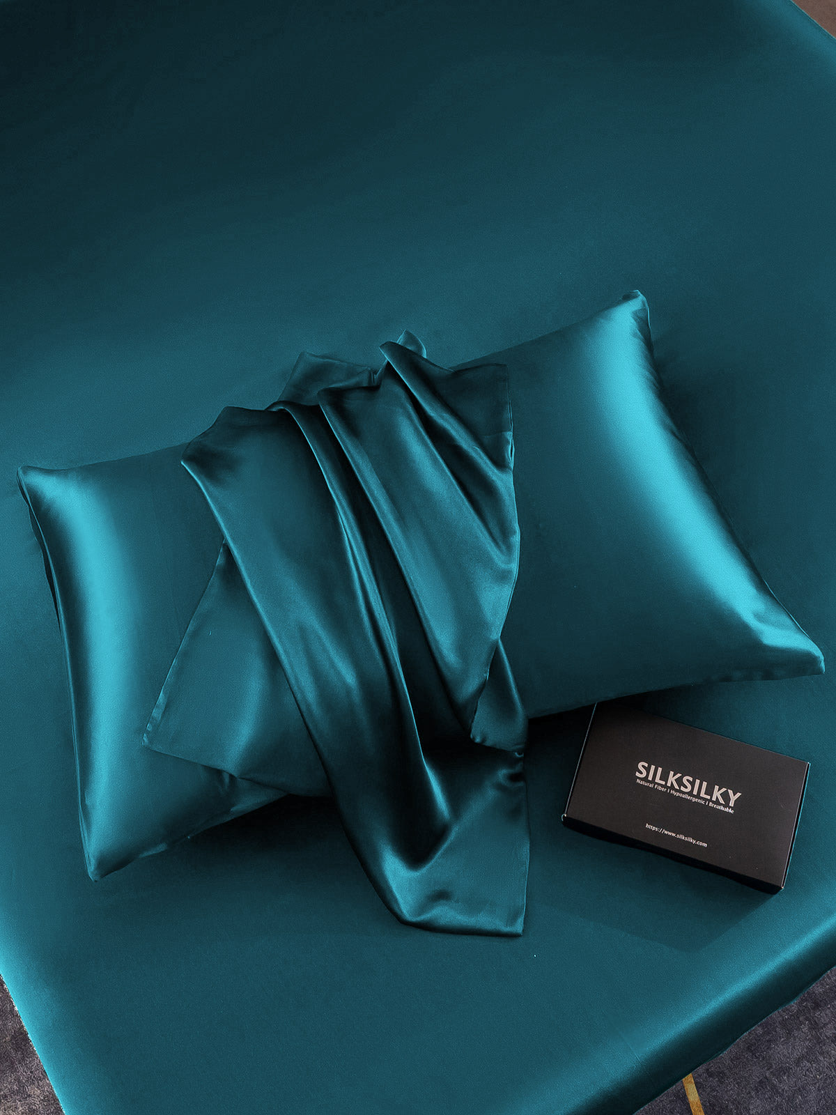 [Bleu Royal] SilkSilky-FR 22Momme Pure Soie Pillowcase 005