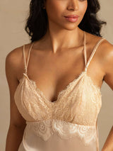 [Rose Clair] SilkSilky-FR Spaghetti Strap V Neck Chemises de nuit 004