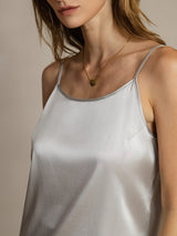 [Argent] SilkSilky-FR Spaghetti Strap Top À Fines Brides 005