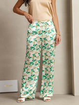 [Floral Vert] SilkSilky-FR 19Momme Soie Womens Pants 001