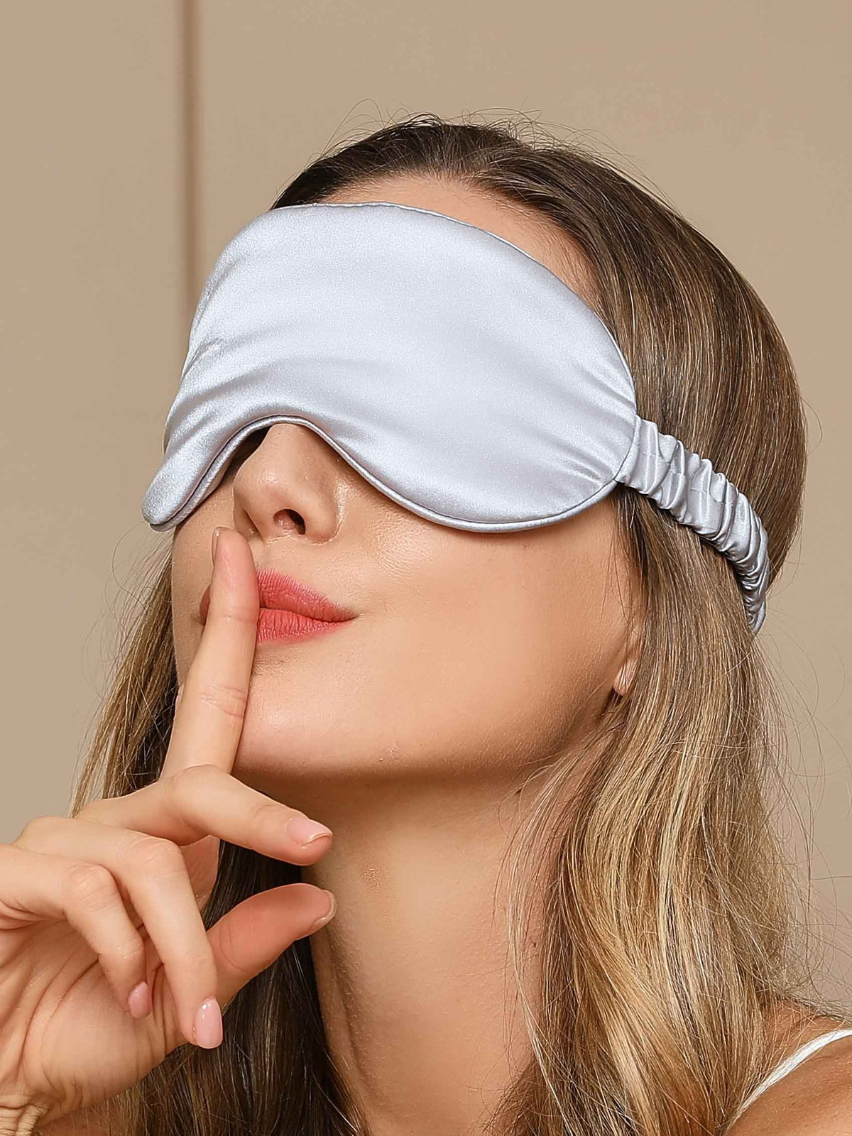 SilkSilky-FR 19Momme Pure Soie Eye Mask Argent 001