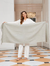 [Gris Clair] SilkSilky-FR Laine Écharpes 004