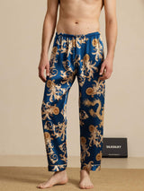 [Dragon Navy] SilkSilky-FR Mens Sleep Bottoms 001