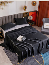 [Noir] SilkSilky-FR 19Momme Parure de Lit Soie 001