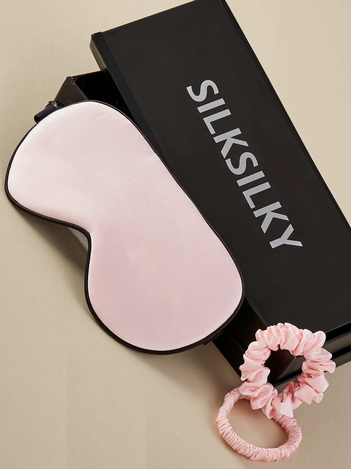 SilkSilky FR 19Momme Pure Soie Eye Mask Rose 002