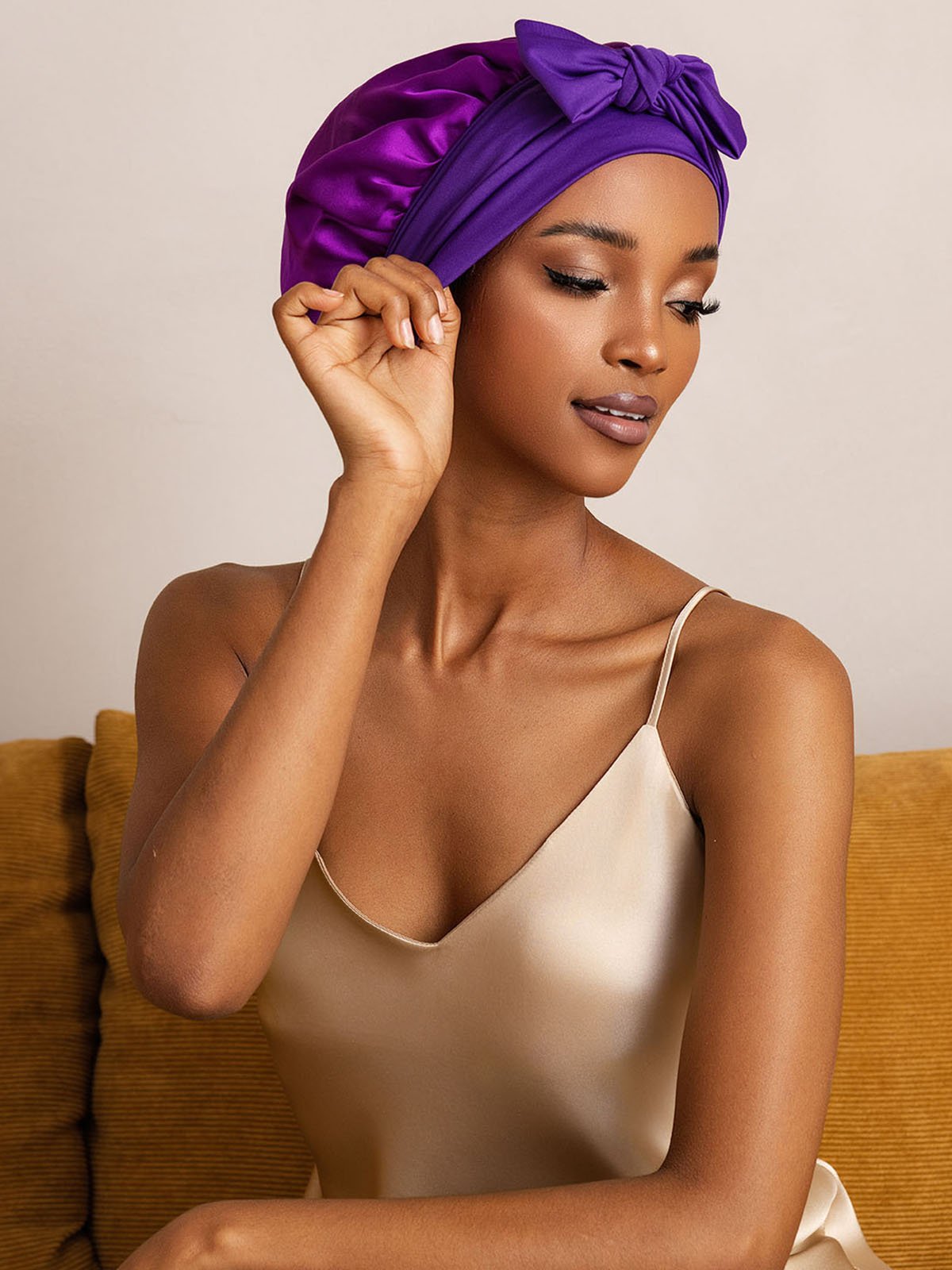 SilkSilky-FR Soie Sleep Cap Violette 003