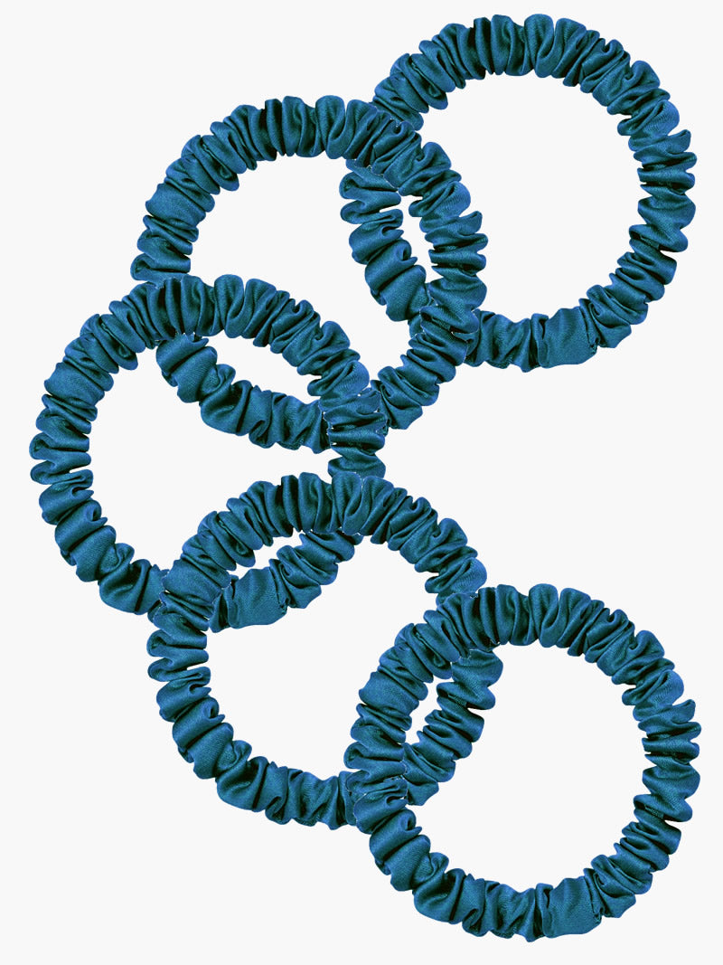 [Bleu Royal] SilkSilky-FR 19Momme Pure Soie Scrunchie 004