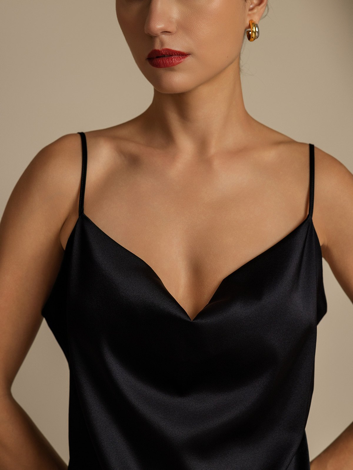 [Noir] SilkSilky-FR 19Momme Soie Col Chemise Women''s Outfit Sets 004,