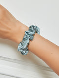 SilkSilky FR 19Momme Pure Soie Scrunchie Bleu 015