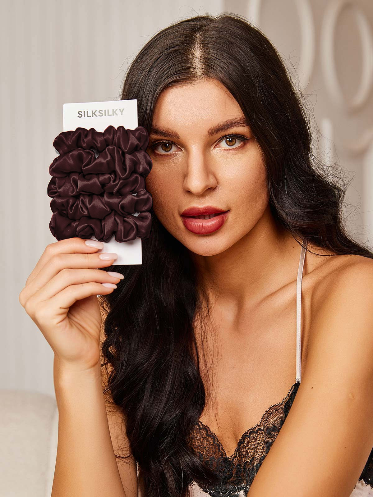 [Brun] SilkSilky-FR 19Momme Scrunchie 002