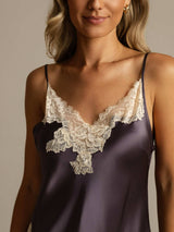 [Gris Pourpre] SilkSilky-FR Sleeveless V Neck Chemises de nuit 004