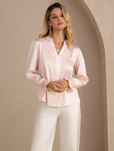 [Rose] SilkSilky-FR Long Sleeve Blouse 004