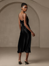 [Noir] SilkSilky-FR Fines Brides Col Bénitier Robes 002