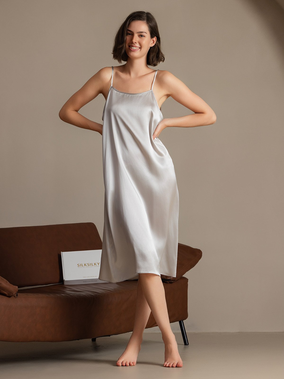 [Gris Clair] SilkSilky-FR 19Momme Soie Dress 003