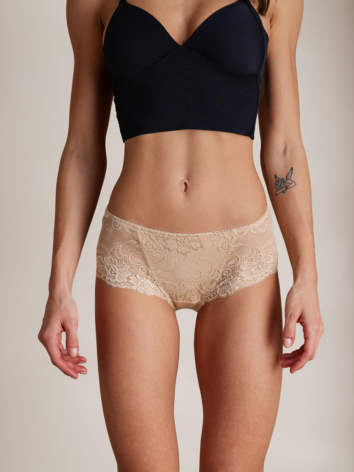 [Beige] SilkSilky-FR Soie Tricotée Panty 005