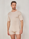 SilkSilky-FR-Soie-Tricotée-Manches-courtes-Col-Rond-Homme-T-Shirt-Beige-001