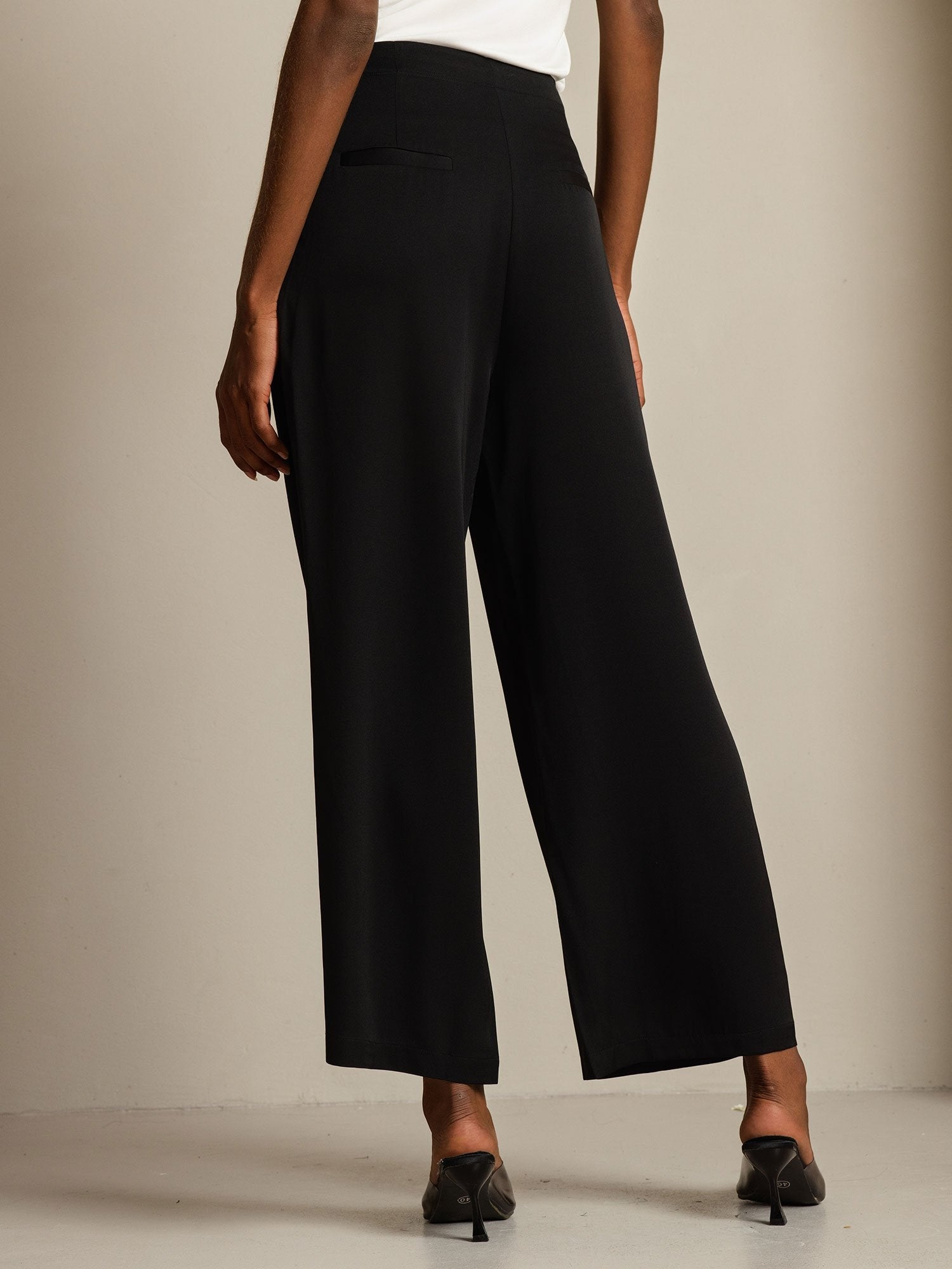 [Noir] SilkSilky-FR 19Momme Soie Womens Pants 002