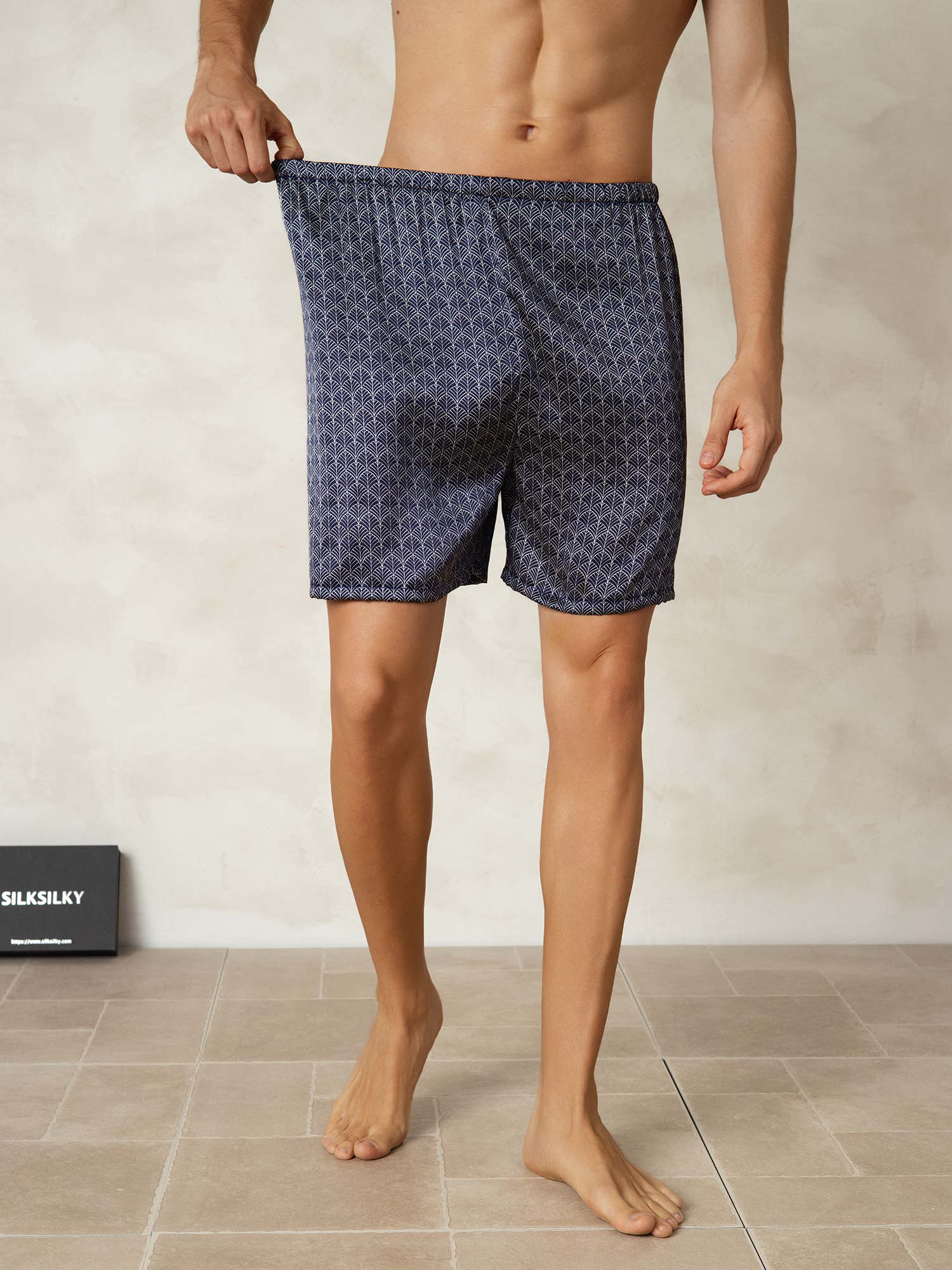 [Ginkgo Marine] SilkSilky-FR 19Momme Mens Sleep Bottoms 004
